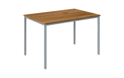 JPT 120 Jídelní stůl 1200 x 800 mm, deska ořech světlý / podnož stříbrná